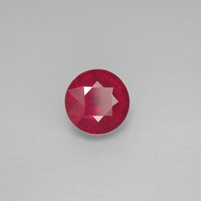 1.74 ct Red Ruby Stone, Natural Ruby in Round Facet Shape for Sale