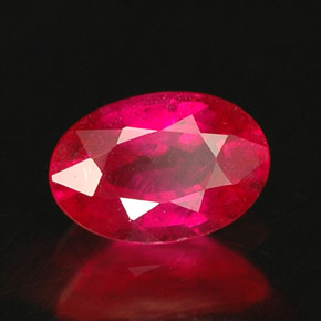0.59 ct Pink Ruby Stone, Natural Ruby in Oval Facet Shape for Sale