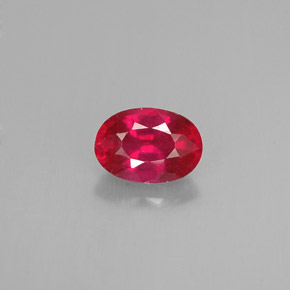 0.66 ct Red Ruby Gemstone, Ruby Gem in Oval Facet Shape for Sale.