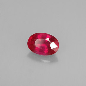 0.66 ct Red Ruby Stone, Natural Ruby in Oval Facet Shape for Sale