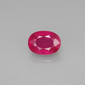 1.40 ct Red Ruby Gemstone, Ruby Gem in Oval Facet Shape for Sale.