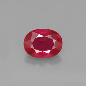 1.90 ct Red Ruby Gemstone, Ruby Gem in Oval Facet Shape for Sale.