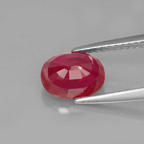 Ruby Gemstone in 8 x 6 mm (calibrated) Size for Sale, Ruby Stone in Pink Red Color
