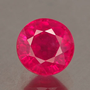 1.58 ct Pink Ruby Gemstone, Ruby Gem in Round Facet Shape for Sale.