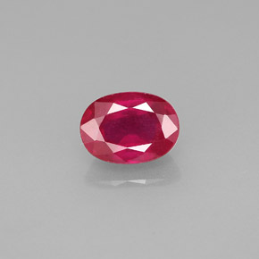 1.30 ct Red Ruby Gemstone, Ruby Gem in Oval Facet Shape for Sale.