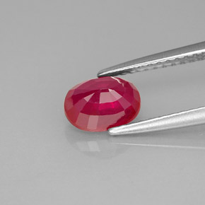 Ruby Gemstone in 7.2 x 5.2 mm Size for Sale, Ruby Stone in Pink Red Color