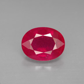 2.77 ct Red Ruby Gemstone, Ruby Gem in Oval Facet Shape for Sale.