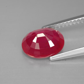Ruby Gemstone in 9 x 7 mm (calibrated) Size for Sale, Ruby Stone in Pink Red Color