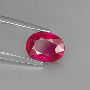 1.62 ct Red Ruby Stone, Natural Ruby in Oval Facet Shape for Sale