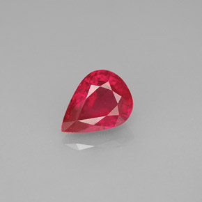 1.53 ct Red Ruby Gemstone, Ruby Gem in Pear Facet Shape for Sale.