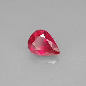 1.53 ct Red Ruby Stone, Natural Ruby in Pear Facet Shape for Sale