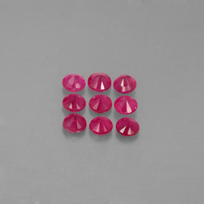 Ruby Gemstone in 2.5 mm (calibrated) Size for Sale, Ruby Stone in Pink Red Color