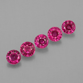 0.66 ct Pink Ruby Stone, Natural Ruby in Round Facet Shape for Sale