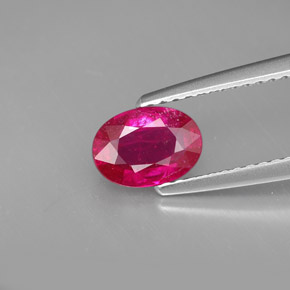 1.06 ct Red Ruby Gemstone, Ruby Gem in Oval Facet Shape for Sale.
