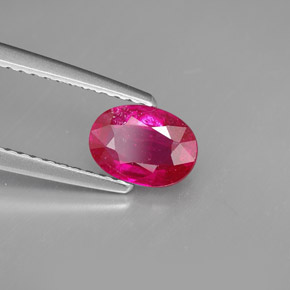 1.06 ct Red Ruby Stone, Natural Ruby in Oval Facet Shape for Sale