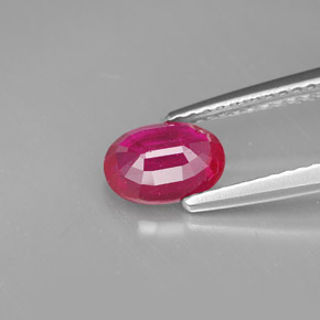 Ruby Gemstone in 7.1 x 5.2 mm Size for Sale, Ruby Stone in Pink Red Color