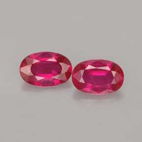 1.84 ct Red Ruby Gemstone, Ruby Gem in Oval Facet Shape for Sale.
