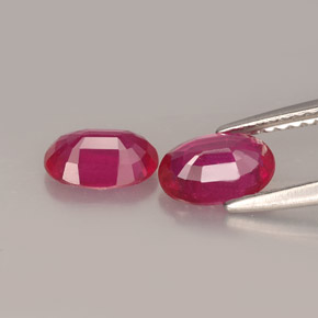 Ruby Gemstone in 7.1 x 4.8 mm Size for Sale, Ruby Stone in Pink Red Color