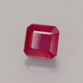 1.55 ct Red Ruby Stone, Natural Ruby in Octagon Facet Shape for Sale