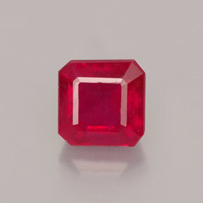 1.79 ct Red Ruby Gemstone, Ruby Gem in Octagon Facet Shape for Sale.