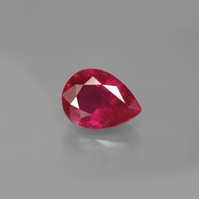 1.44 ct Red Ruby Gemstone, Ruby Gem in Pear Facet Shape for Sale.