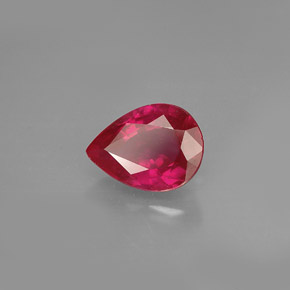 1.44 ct Red Ruby Stone, Natural Ruby in Pear Facet Shape for Sale