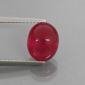 4.18 ct Red Ruby Stone, Natural Ruby in Oval Cabochon Shape for Sale