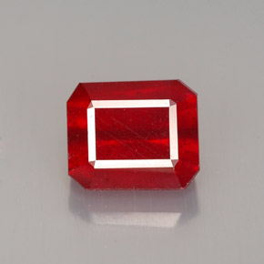 3.28 ct Red Ruby Gemstone, Ruby Gem in Octagon Facet Shape for Sale.