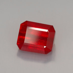 3.28 ct Red Ruby Stone, Natural Ruby in Octagon Facet Shape for Sale