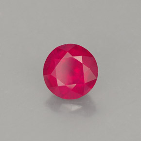 1.28 ct Red Ruby Stone, Natural Ruby in Round Facet Shape for Sale