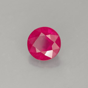 1.47 ct Red Ruby Stone, Natural Ruby in Round Facet Shape for Sale