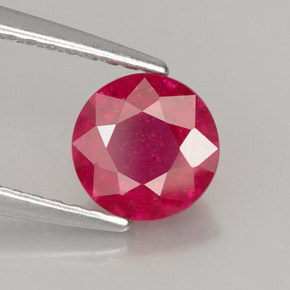 1.13 ct Red Ruby Stone, Natural Ruby in Round Facet Shape for Sale