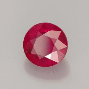 1.42 ct Red Ruby Stone, Natural Ruby in Round Facet Shape for Sale