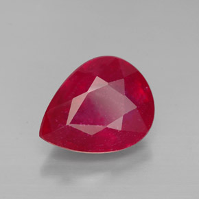 3.46 ct Red Ruby Stone, Natural Ruby in Pear Facet Shape for Sale