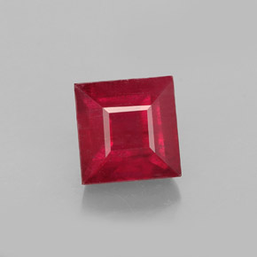 2.07 ct Red Ruby Gemstone, Ruby Gem in Square Facet Shape for Sale.