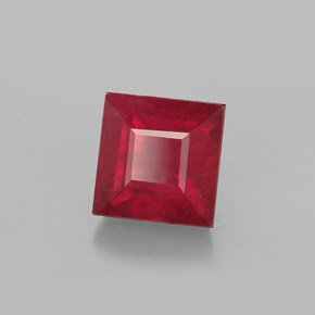 2.07 ct Red Ruby Stone, Natural Ruby in Square Facet Shape for Sale