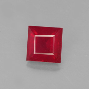 1.45 ct Red Ruby Gemstone, Ruby Gem in Square Facet Shape for Sale.