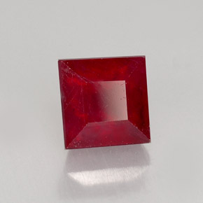2.39 ct Red Ruby Stone, Natural Ruby in Square Facet Shape for Sale