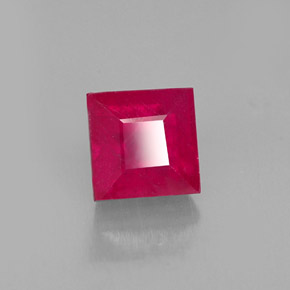 2.17 ct Red Ruby Stone, Natural Ruby in Square Facet Shape for Sale