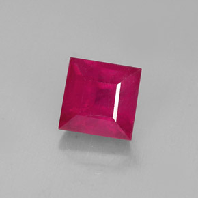 2.18 ct Red Ruby Gemstone, Ruby Gem in Square Facet Shape for Sale.