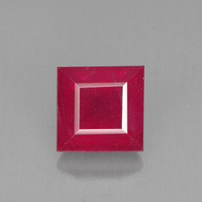 1.73 ct Red Ruby Gemstone, Ruby Gem in Square Facet Shape for Sale.