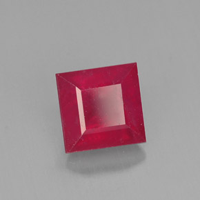 1.73 ct Red Ruby Stone, Natural Ruby in Square Facet Shape for Sale