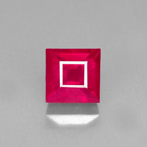 2.03 ct Red Ruby Gemstone, Ruby Gem in Square Facet Shape for Sale.