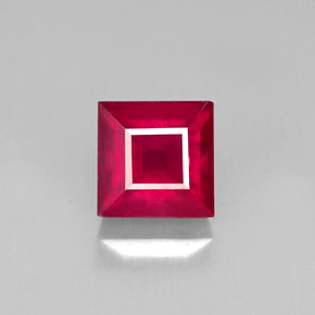 1.92 ct Red Ruby Gemstone, Ruby Gem in Square Facet Shape for Sale.