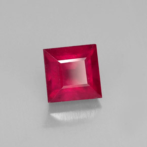 1.92 ct Red Ruby Stone, Natural Ruby in Square Facet Shape for Sale