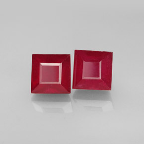 4.02 ct Red Ruby Stone, Natural Ruby in Square Facet Shape for Sale