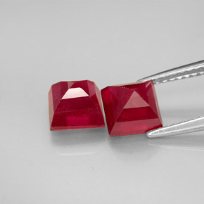 Ruby Gemstone in 6 x 6 mm (calibrated) Size for Sale, Ruby Stone in Red Color
