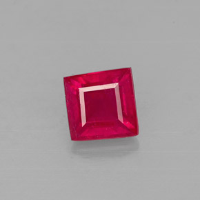 0.83 ct Red Ruby Gemstone, Ruby Gem in Square Facet Shape for Sale.