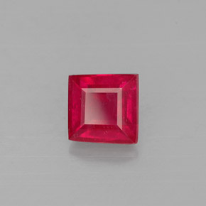 0.83 ct Red Ruby Stone, Natural Ruby in Square Facet Shape for Sale