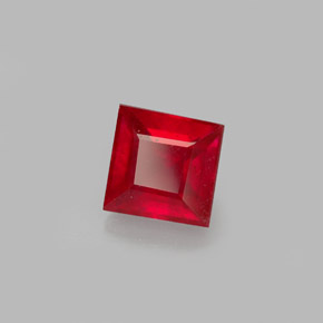 0.87 ct Red Ruby Stone, Natural Ruby in Square Facet Shape for Sale